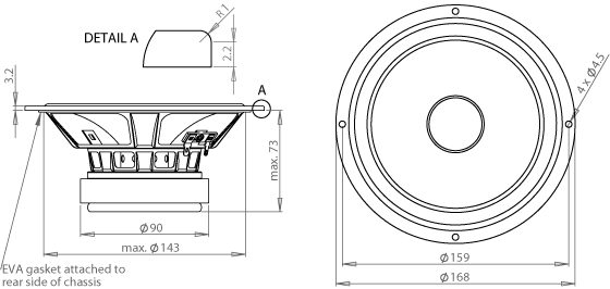 WF168WA01/02 outline drawing