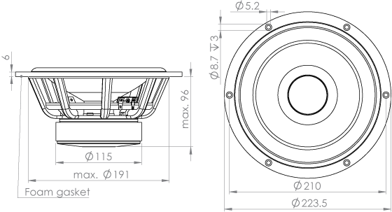 WF223BD01/02 outline drawing