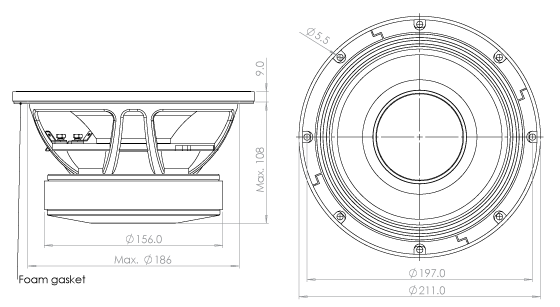 WF211PA01/02 outline drawing